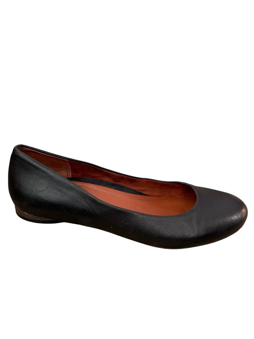 Vionic Black Leather Round-Toe Ballet Flats